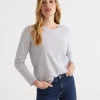 Sussan Australian Cotton Classic Stripe Long Sleeve Top-Women T-Shirts & Tanks