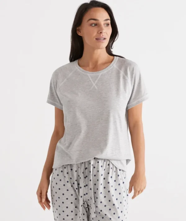 Sussan Australian Cotton Contrast Pyjama Top-Women Pyjama Tops