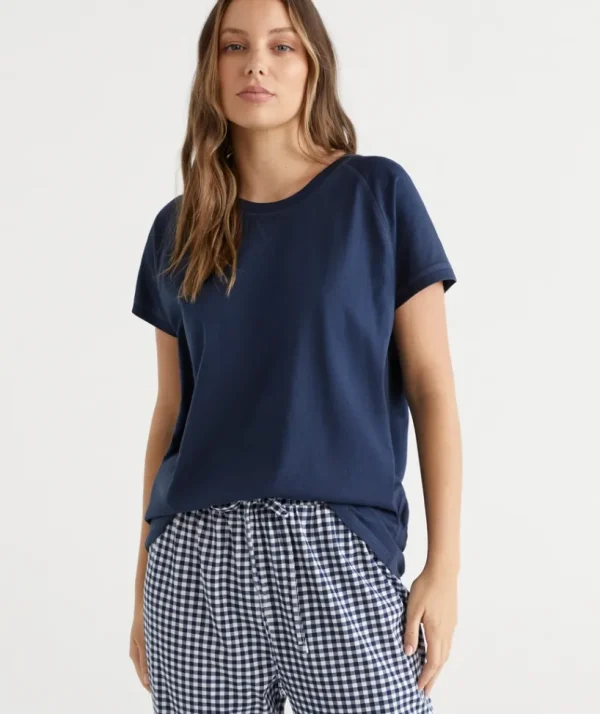 Sussan Australian Cotton Contrast Trim Pyjama Top-Women Pyjama Tops
