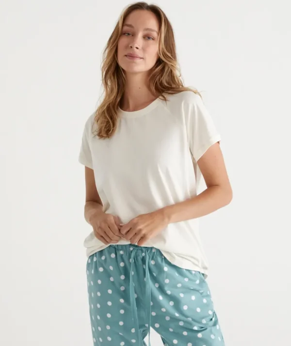 Sussan Australian Cotton Contrast Trim Pyjama Top-Women Pyjama Tops