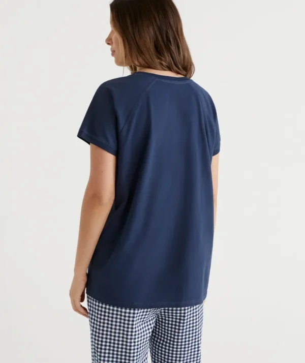 Sussan Australian Cotton Contrast Trim Pyjama Top-Women Pyjama Tops