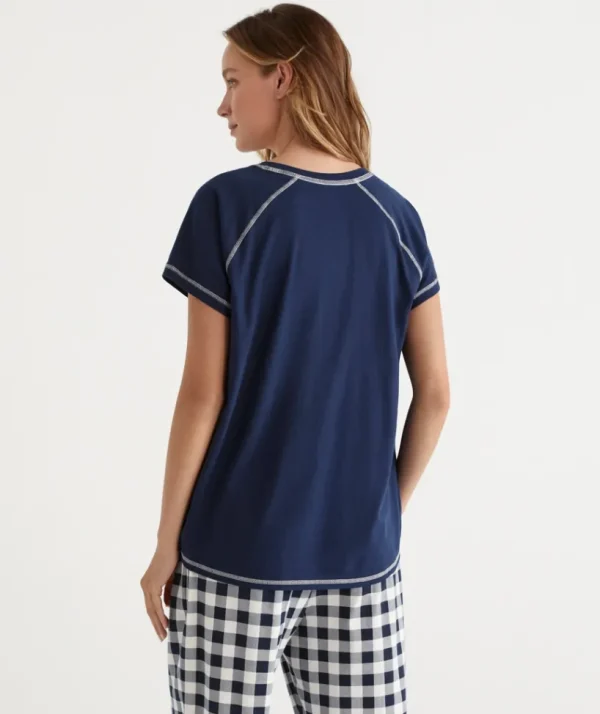 Sussan Australian Cotton Contrast Trim Pyjama Top-Women Pyjama Tops