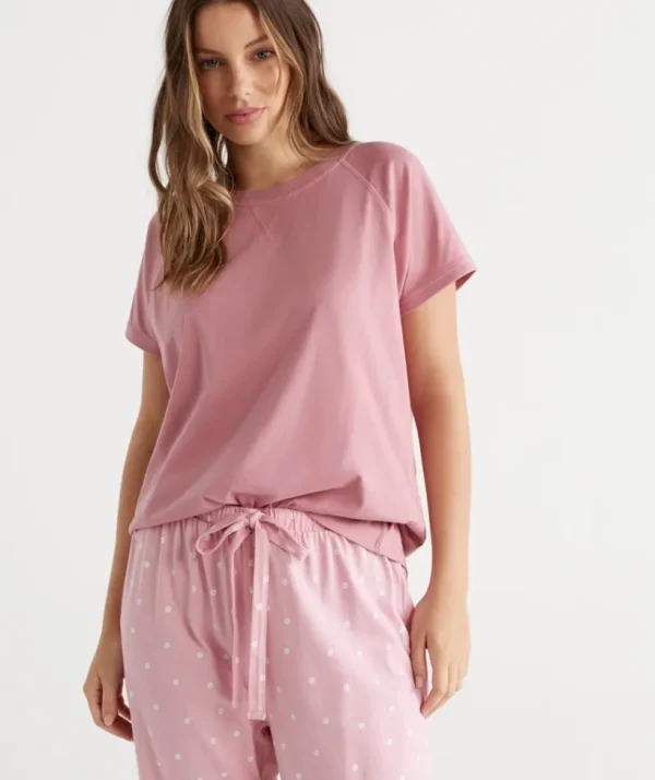 Sussan Australian Cotton Contrast Trim Pyjama Top-Women Pyjama Tops