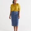 Sussan Australian Cotton Denim Midi Skirt-Women Skirts