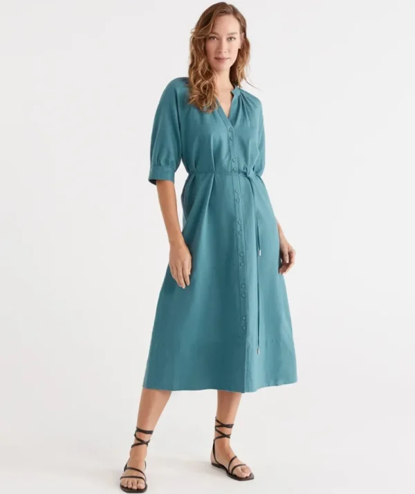 Sussan Belted Midi Dress-Women Dresses