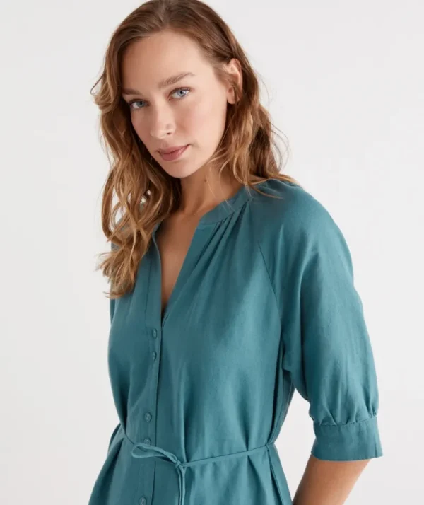 Sussan Belted Midi Dress-Women Dresses