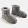 Sussan Cable Knit Teddy Boot-Women Slippers