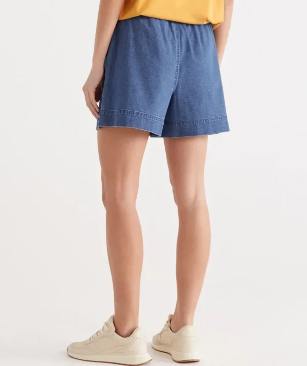 Sussan Casual Mid Blue Short-Women Shorts