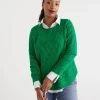Sussan Cotton Nep Herringbone Jumper-Women Knitwear