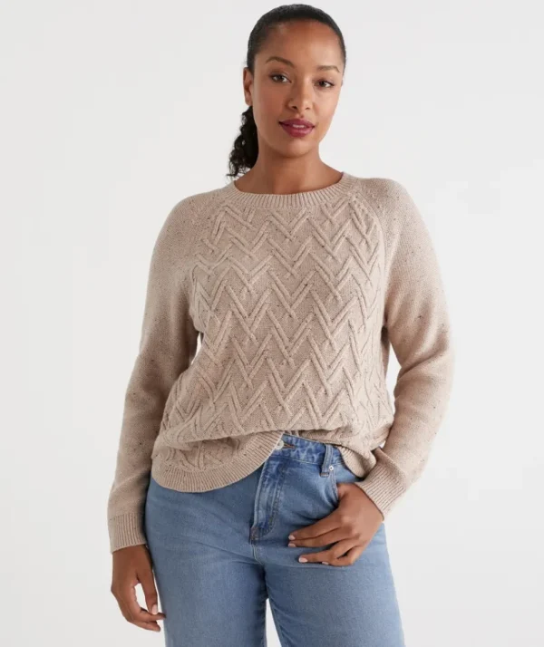 Sussan Cotton Nep Herringbone Jumper-Women Knitwear