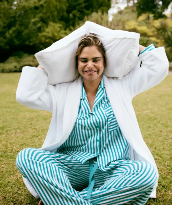 Sussan Cotton Stripe Pyjama Set-Women Pyjama Sets