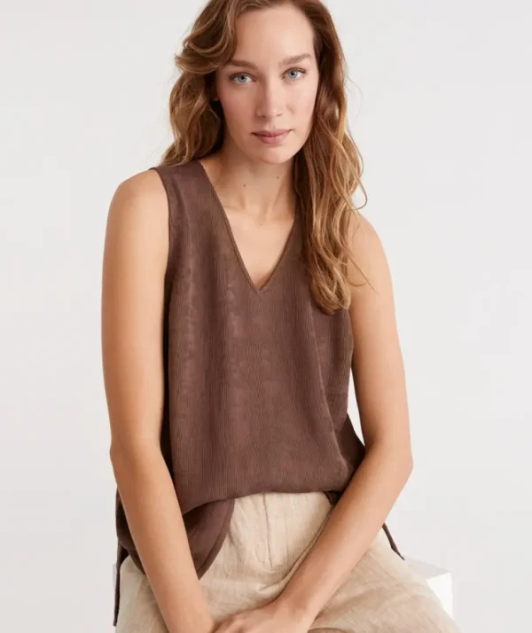 Sussan Crinkle Tank-Women Shirts