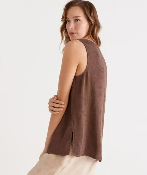 Sussan Crinkle Tank-Women Shirts