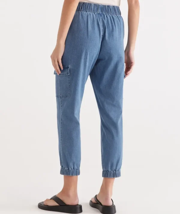 Sussan Denim Carpenter Pocket Jogger-Women Pants