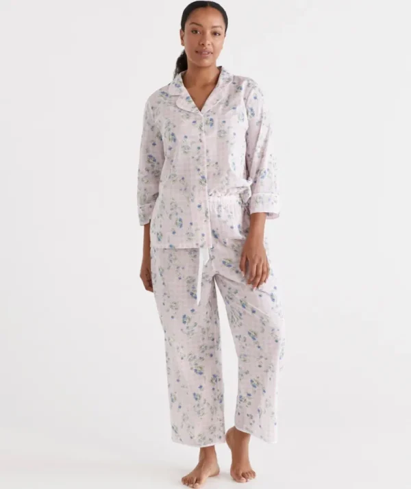 Sussan Ditsy Gingham Pyjama Set-Women Pyjama Sets