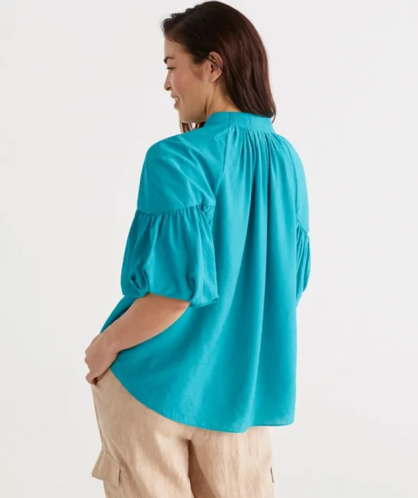 Sussan Drape Neck Top-Women Shirts