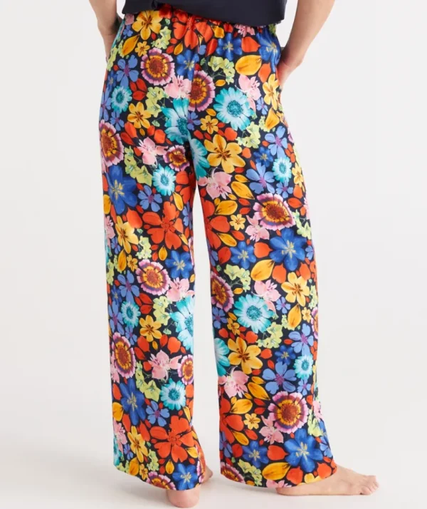 Sussan Floral Print Wide Leg Pyjama Pant-Women Pyjama Bottoms
