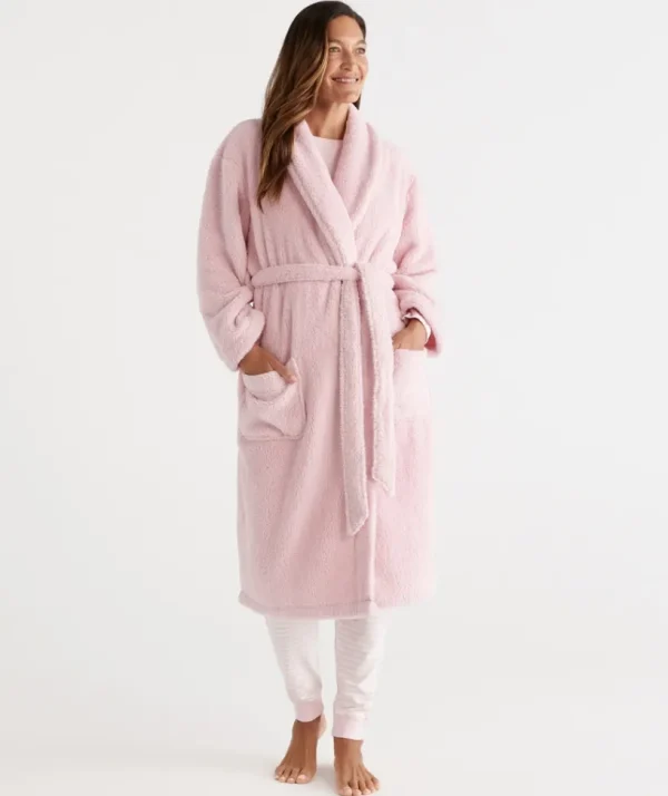 Sussan Fluffy Dressing Gown-Women Dressing Gowns