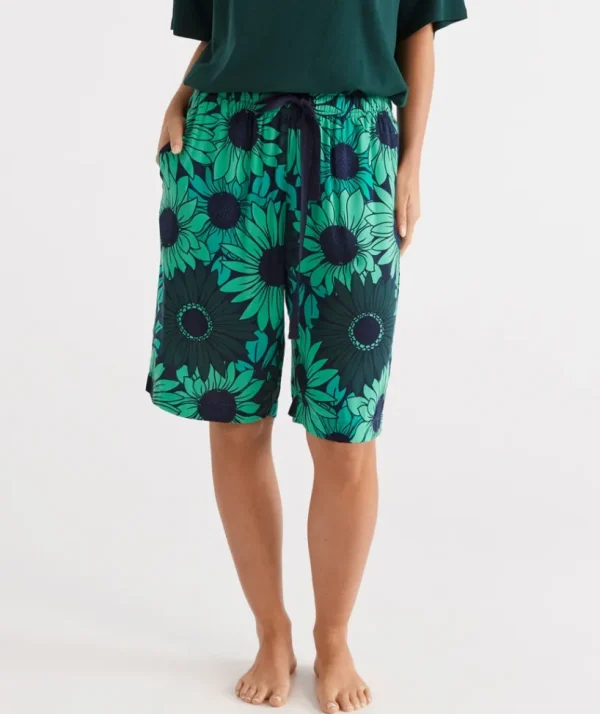 Sussan Green Floral Bermuda Shorts-Women Pyjama Bottoms