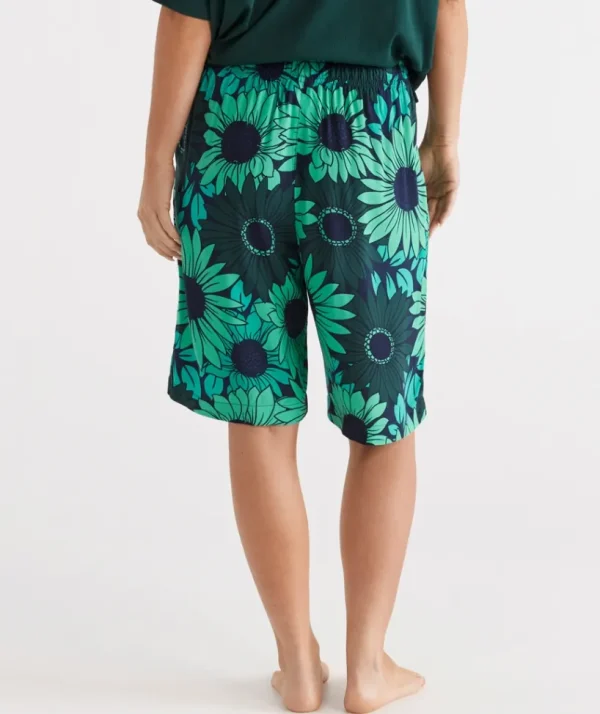 Sussan Green Floral Bermuda Shorts-Women Pyjama Bottoms