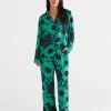 Sussan Green Floral Pyjama Set-Women Pyjama Sets