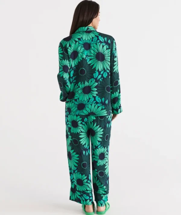 Sussan Green Floral Pyjama Set-Women Pyjama Sets