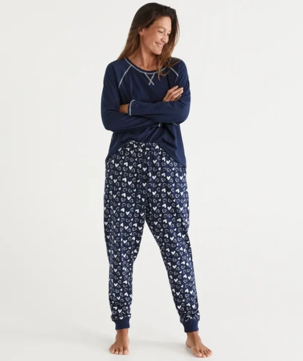 Sussan Heart Print Australian Cotton Knit Pyjama Pant-Women Pyjama Bottoms