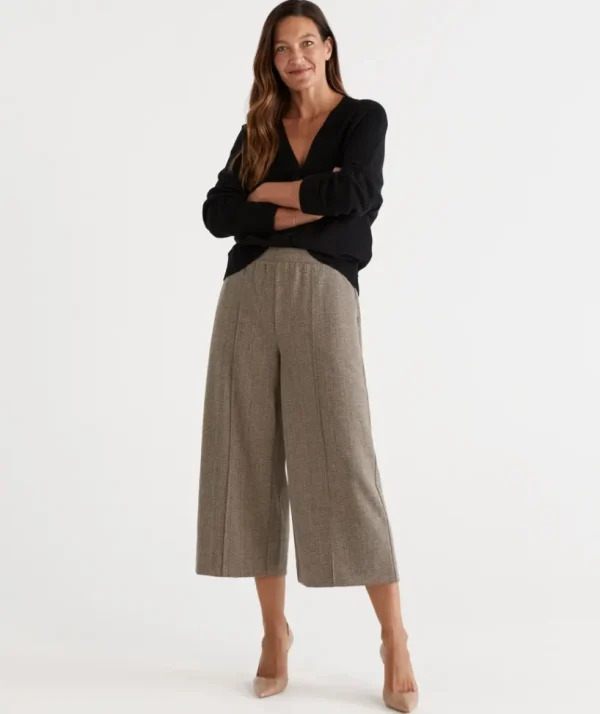 Sussan Herringbone Culotte-Women Pants