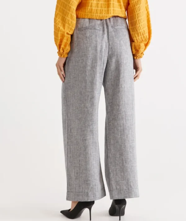 Sussan Herringbone Linen Pant-Women Pants