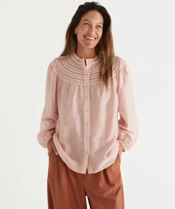 Sussan Ladder Insert Blouse-Women Shirts