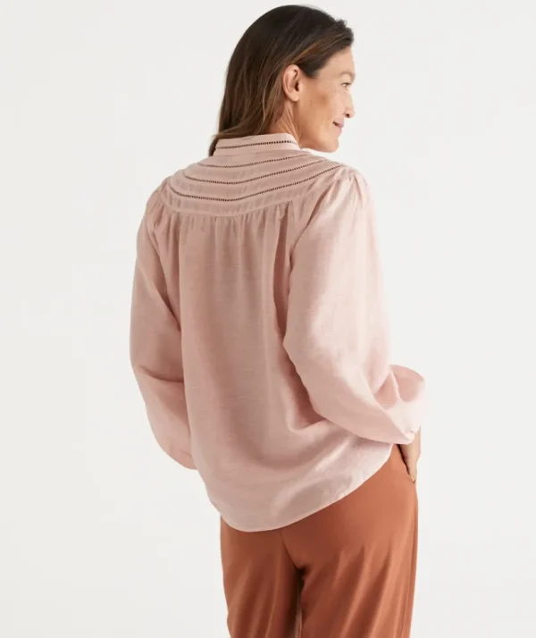 Sussan Ladder Insert Blouse-Women Shirts