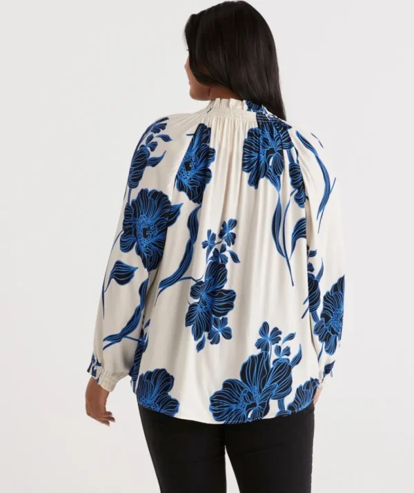Sussan Linear Floral Blouse-Women Shirts