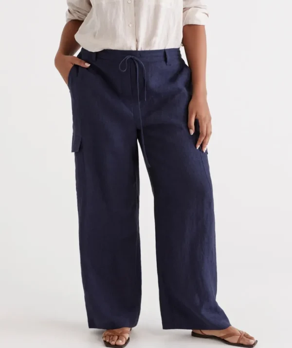 Sussan Linen Cargo Pant-Women Pants