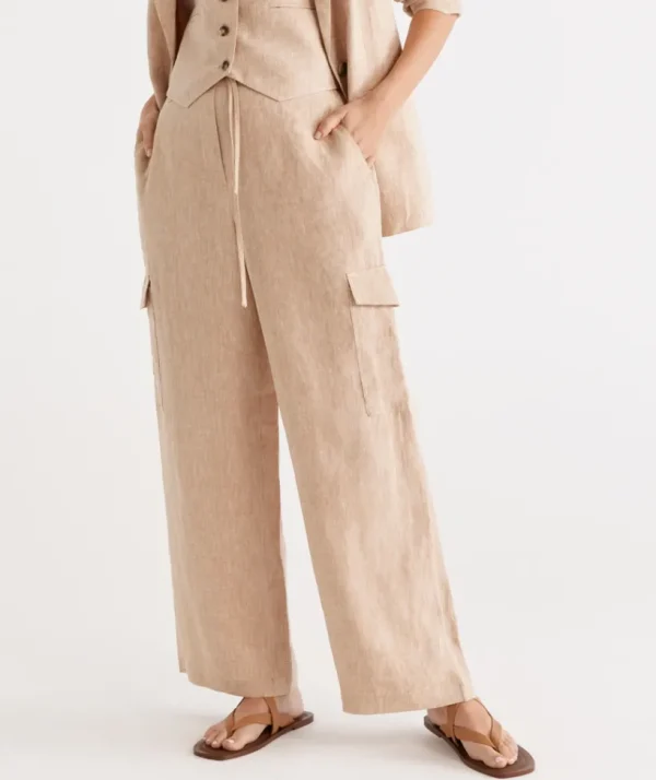 Sussan Linen Cargo Pant-Women Pants