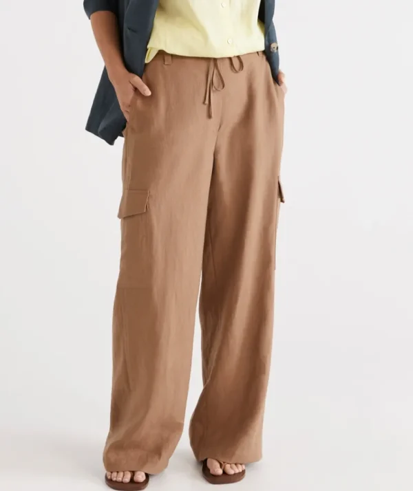 Sussan Linen Cargo Pant-Women Pants