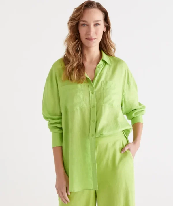 Sussan Linen Everyday Shirt-Women Shirts