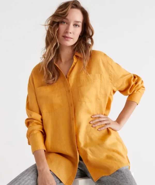 Sussan Linen Everyday Shirt-Women Shirts