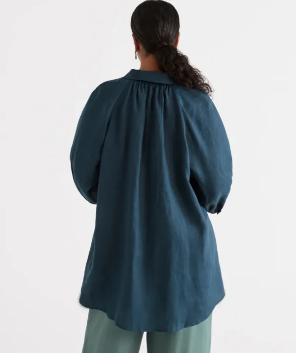 Sussan Linen Raglan Shirt-Women Shirts