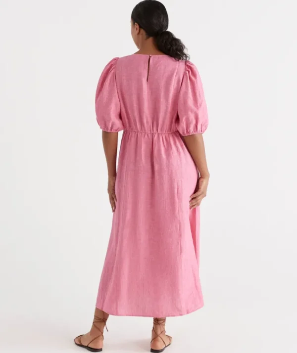 Sussan Linen Seam Detail Dress-Women Dresses