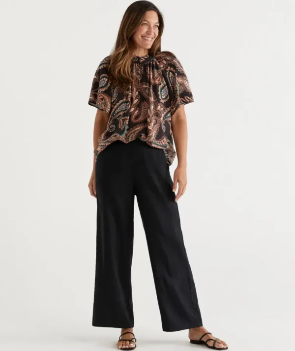 Sussan Linen Wide Leg Pant-Women Pants