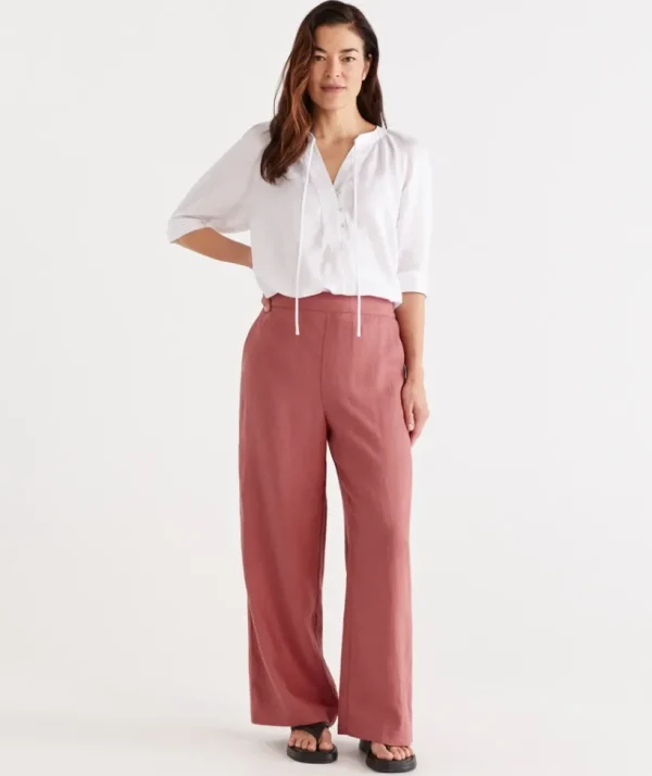 Sussan Linen Wide Leg Pant-Women Pants