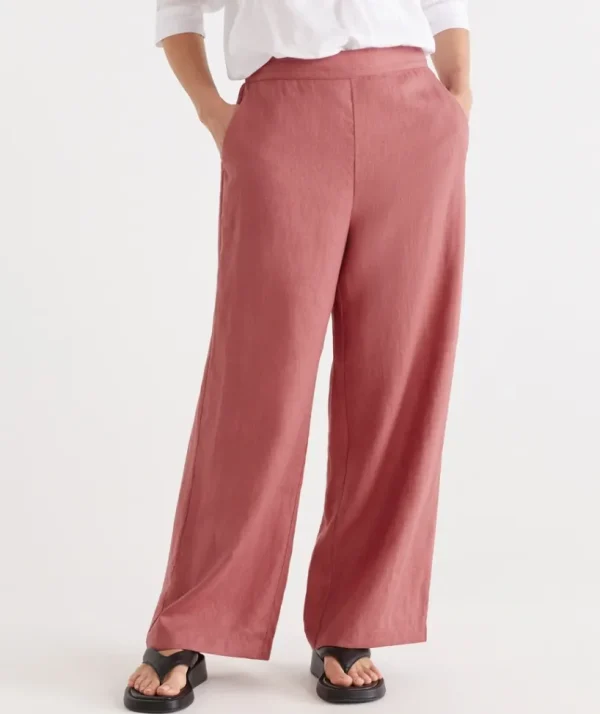 Sussan Linen Wide Leg Pant-Women Pants