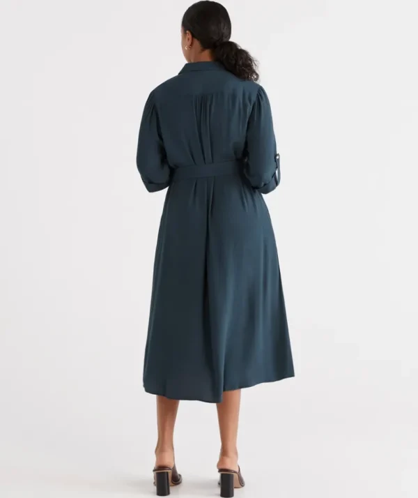 Sussan Midi Shirt Dress-Women Dresses
