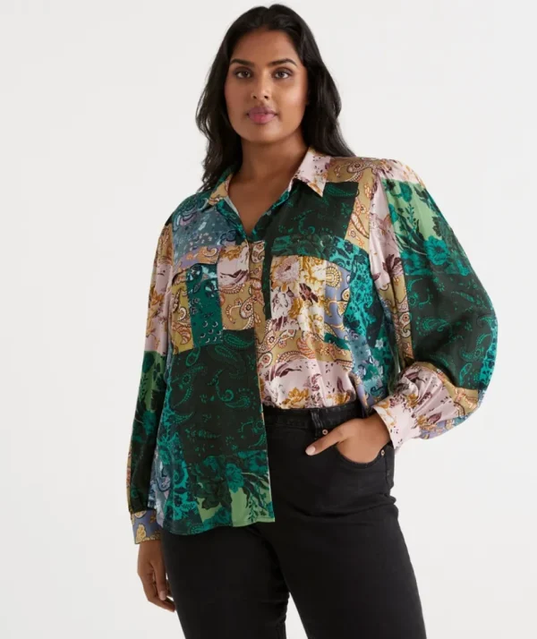 Sussan Mineral Patchwork Shirt-Women Shirts