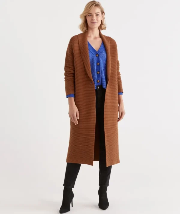 Sussan Ottoman Stitch Coatigan-Women Knitwear