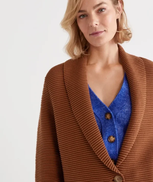 Sussan Ottoman Stitch Coatigan-Women Knitwear