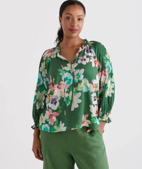 Sussan Pastel Floral Blouse-Women Shirts