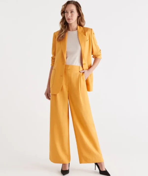 Sussan Pleated Wide Leg Pant-Women Pants