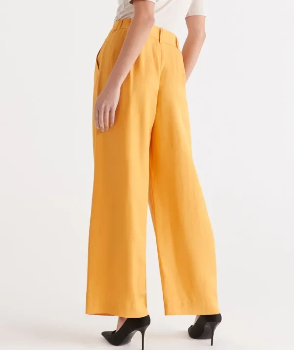 Sussan Pleated Wide Leg Pant-Women Pants