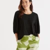 Sussan Raglan Puff Sleeve Top-Women Tops